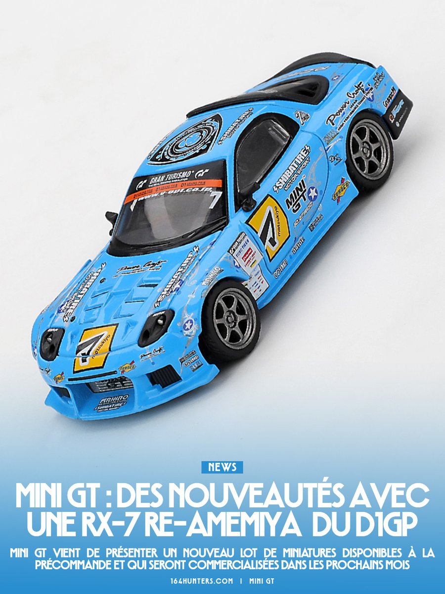 164hunters's tweet photo. 🇫🇷 Mini GT: Des nouveautés avec une RX-7 RE-Amemiya du D1GP
🇯🇵 Mini GT：D1GPのRE-Amemiya RX-7など新製品発表
🇺🇸 Mini GT: New releases including a RE-Amemiya RX-7 from D1GP
---
@MiniGT #MiniGT #Mazda #REAmemiya
�� Lien en commentaire https://t.co/ldoWcISPDc