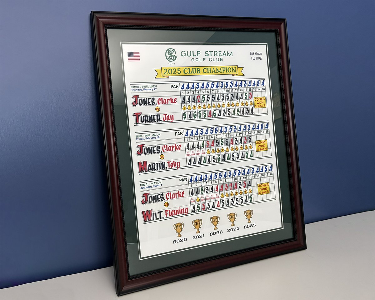 caseyjonesgolf's tweet photo. Some of my favorite artwork and projects from 2025. Reach out via DM or my website https://t.co/sN40hzKo6N. I’d love to help you commemorate your golf accomplishment in 2026! https://t.co/owsxYEGroy