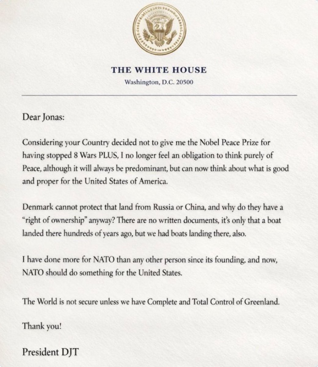 MichaelSteele's tweet image. This is pathetic. “I no longer feel an obligation to think of Peace” because he didn’t get a Nobel Prize he didn’t earn nor deserve. Words like “unhinged” don’t begin to describe the state of this presidency and this president.