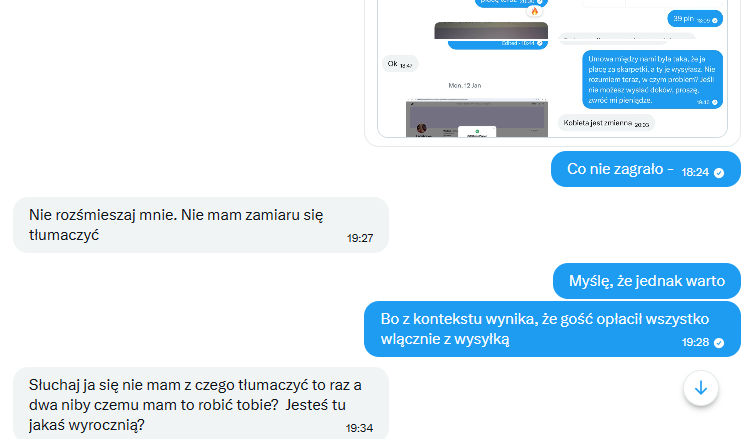findom_alert's tweet photo. Findom ALERT 🚨#findomSCAMalert
@goddessAgnesss & @GoddessAgnes_II - nie wywiązanie się z wysyłki skarpetek do zagranicznego uległego i odwlekanie terminu tłumacząc to najpierw "brakiem czasu", a następnie "zmiennością u kobiety".
Obiecałem Wam, że indywidualne laurki będą wystawiane dla osób, które w mojej opinii są poważniejsze i myślę, że wątek, gdy jako "polska scena dominacyjna" wystawiamy sobie takie scamerskie kwiatki względem zagranicznych uległych, to jest to po prostu cholernie słabe i smutne.
Uległy opłacił towar i wysyłkę, a następnie gdy po prostu widział bierność i odwlekanie to poprosił o zwrot kasy... i nasza "Domina" określiła go z tego tytułu "oszustem".
Finalnie poszła również blokada, a po próbie mojej mediacji i rozwiązania tego - nie było jakiejkolwiek chęci by dojść do porozumienia.
Post uległego w całości został załączony w komentarzu, ale też będzie promowany indywidualnie tak długo, jak długo uznam za konieczne.
Ostatni screen to w zasadzie już sama końcówka naszej zmiennej kobiety z "oszustem".
RT & like ku przestrodze dla każdego uległego oraz Dominy.
Pozdrawiam.
~Bezczelna Wyrocznia Stopa S.A.
findom footfetish find fetysz dominacja scam