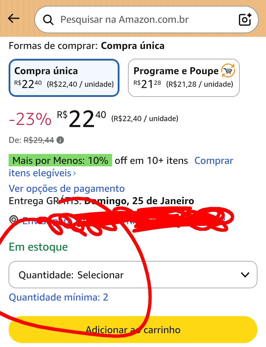fernandolima281's tweet image. Como fico chateado quando quero comprar alguma coisa na Amazon, mas a compra mínima é de 2 produtos