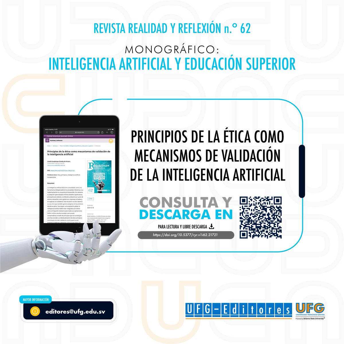 vorticesv's tweet photo. 🤖 ¿Cómo validar socialmente la inteligencia artificial?

En «Principios de la ética como mecanismos de validación de la IA», Liseth Oviedo plantea la ética como un requisito clave para su uso responsable y analiza retos como la caja negra, los deepfakes y la seguridad de datos. https://t.co/qmzD2lFWCT