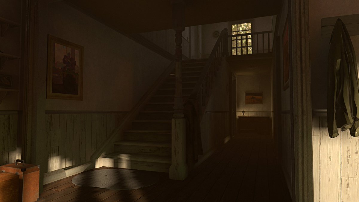 Jessi55xc's tweet photo. In the sepia hush of a forsaken autumn, a weathered farmhouse stands sentinel amid skeletal trees, bathed in the dying ember-glow of a sun bleeding into endless, wind-whispered fields.

World: The Last of Us Part II - Farm（Beta）
Author: HickeyChan @ChanHickey 

#VRC #VRChat_world紹介 #VRChatPhotography #VirtualPhotography #VRChatワールド紹介 #vrchatworld #VRChat