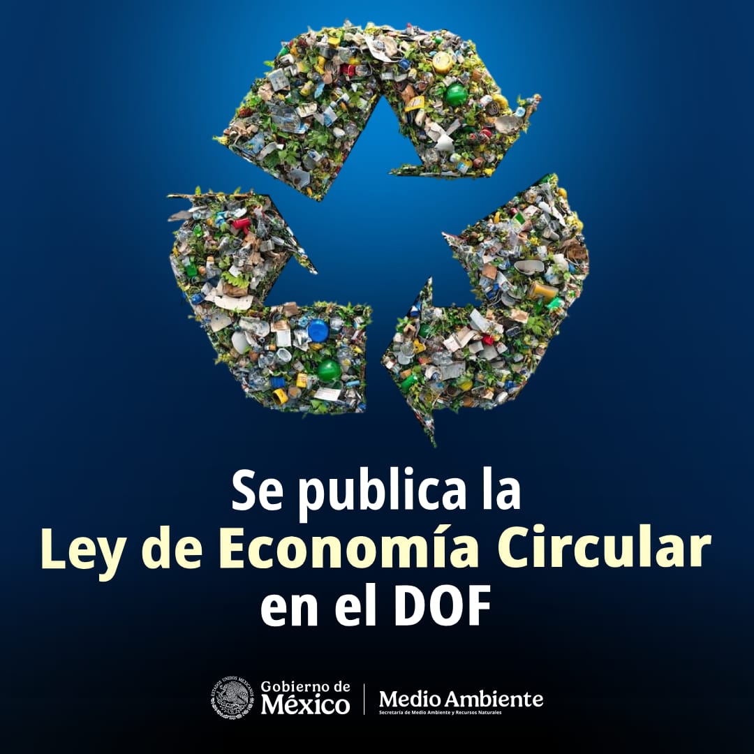 SEMARNAT_mx's tweet image. 📌 Hoy, 19 de enero de 2026, se publica en el @DOF_SEGOB el Decreto por el que se expide la Ley General de Economía Circular y, se reforman y adicionan diversas disposiciones de la Ley General del Equilibrio Ecológico y la Protección al Ambiente y de la Ley General para la…