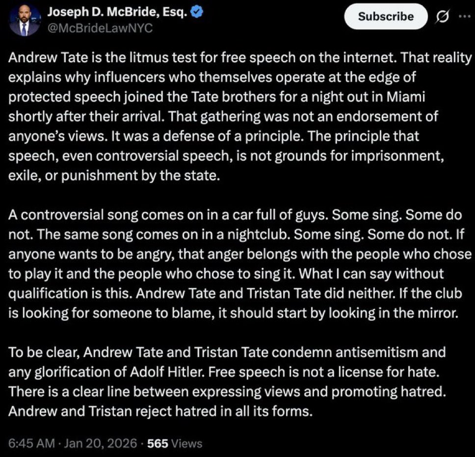 barragers's tweet image. Andrew Tate and Tristan Tate Fold Under Pressure, Lawyer Issues Statement: Brothers Condemn Antisemitism and Any Glorification of Hitler 👀