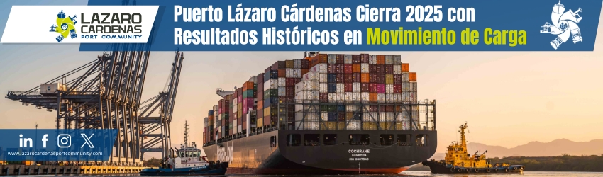 Puerto Lázaro Cárdenas cierra 2025 con 27.3M toneladas: +9% en TEU's (2.6M) y +19% en automotriz (804K unidades). lazarocardenasportcommunity.com/sala-de-prensa… 

#LogisticaPortuaria #ComercioExteriorMX #CPLZC
