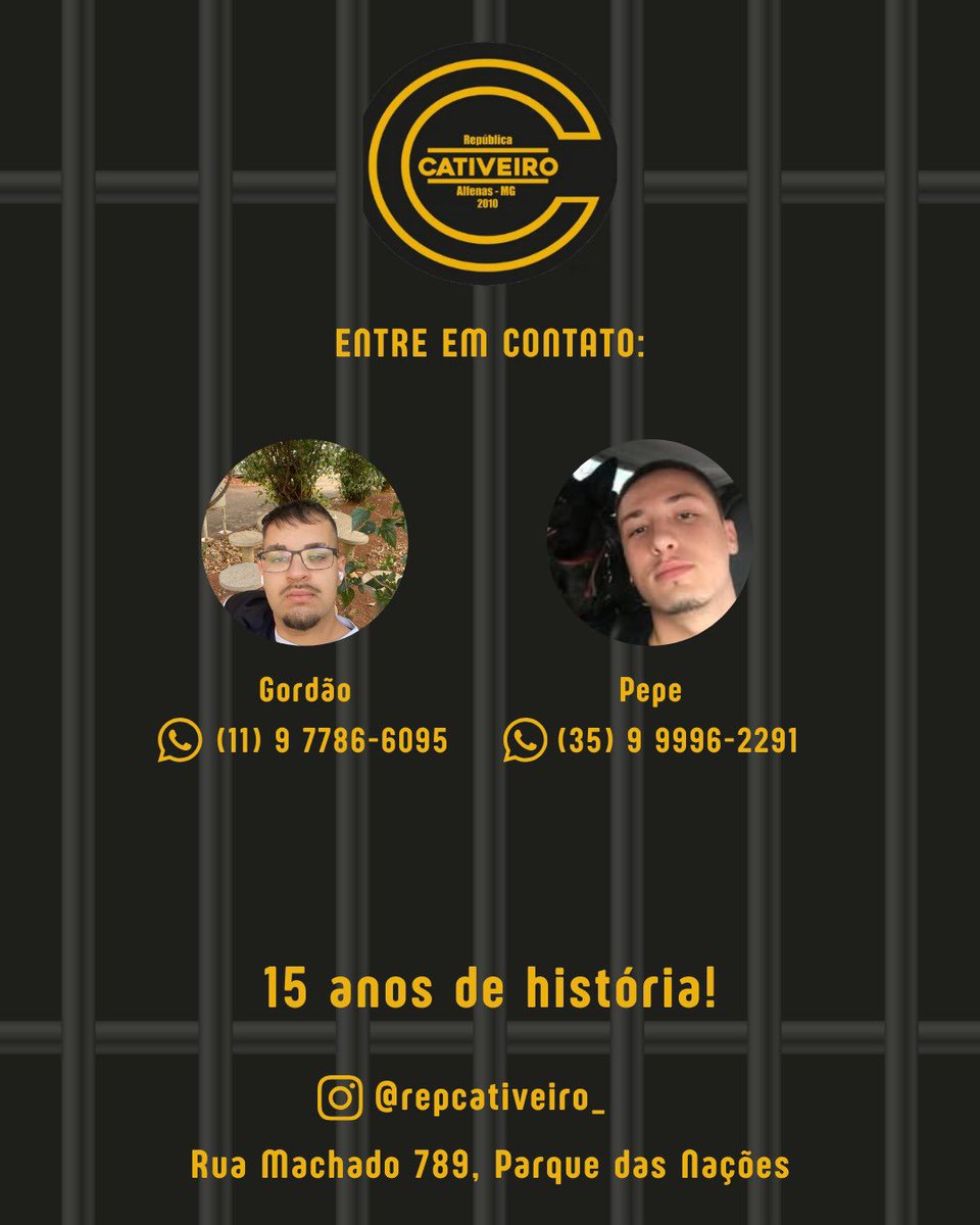 Salve bixos! Parabéns por entrar na Unifal de Alfenas! Se você estiver procurando um lugar pra morar a república cativeiro está oferecendo vagas! Chama nois!

RepúblicaUNIFAL
UNIFALAlfenas
RepúblicaMasculina
Sisu2026