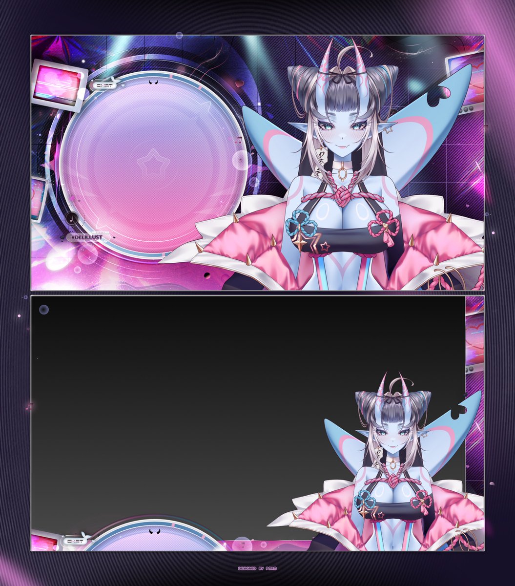 poko_u's tweet photo. i made stream overlays for @DeliciaRin_ https://t.co/AzXmtdydcs