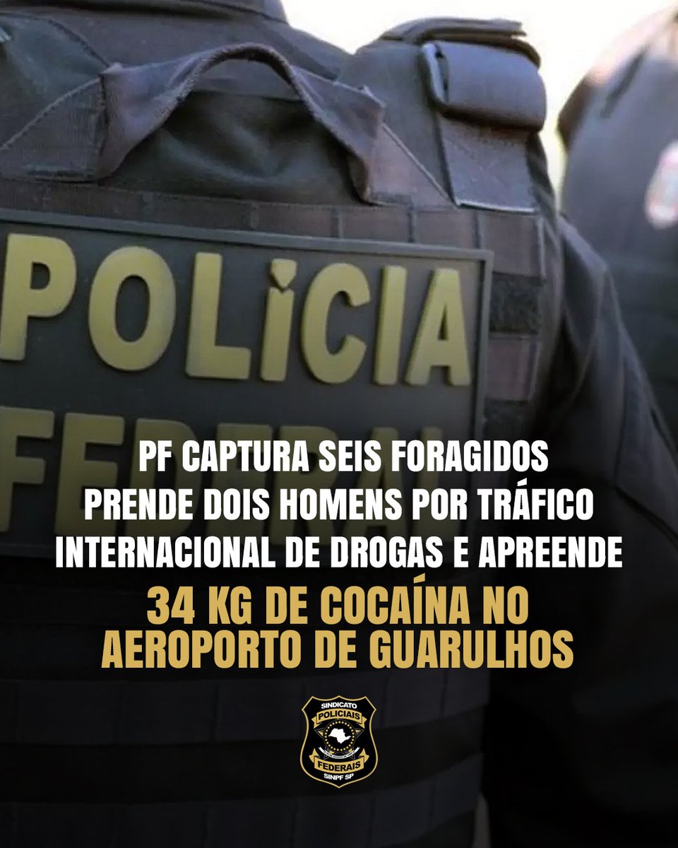 sindpolfsp's tweet photo. A Polícia Federal, no Aeroporto Internacional de São Paulo/Guarulhos, realizou ações de fiscalização no controle migratório, que resultaram na captura de foragidos da Justiça e prisões em flagrante. Saiba mais em https://t.co/e5ZpYQWPxA https://t.co/PqemwjsXeQ