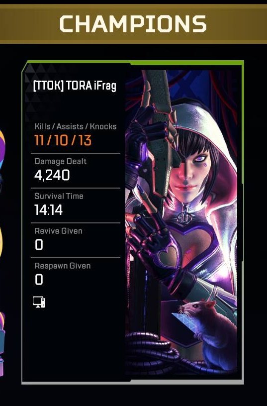 Streamed for an hour today on TikTok! Haven't played in 2 days, but was able to snag some good wins! #PlayApex #WeAreTora