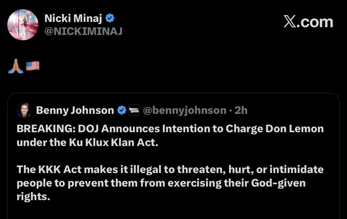 beyzhive's tweet photo. her fans play dumb when people call her anti-black but here she is quoting neo-nazis wanting to charge Don Lemon under the KKK act for protesting ICE https://t.co/HgdaXIoLu3