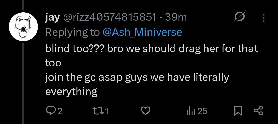 Ash_Miniverse's tweet photo. clear ableism... dragging someone for being blinde https://t.co/MaV0MNRSbz