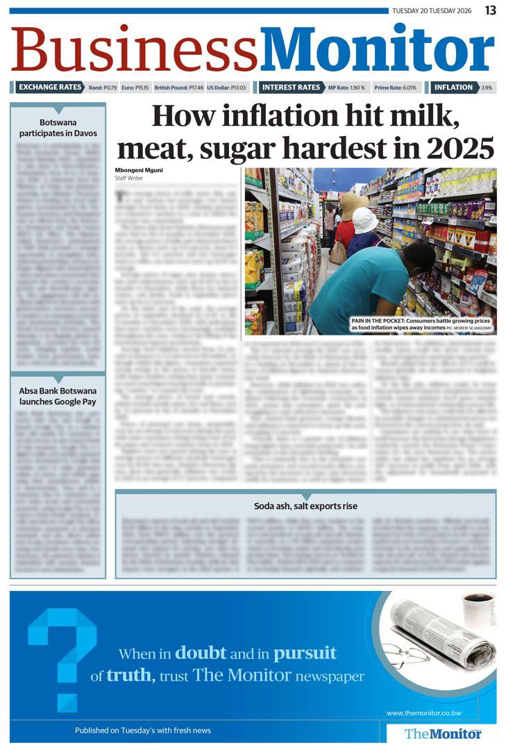 BusinessMonitor this week : How inflation hit milk, meat, sugar hardest in  2025