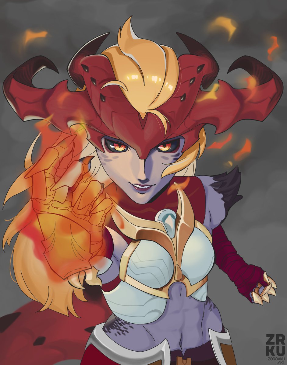 tried drawing the #Shyvana rework!

i had a lot of trouble with the perspective, but i'm really proud of how i rendered the horns :)

#LeagueOfLegends #ArtofLegends
