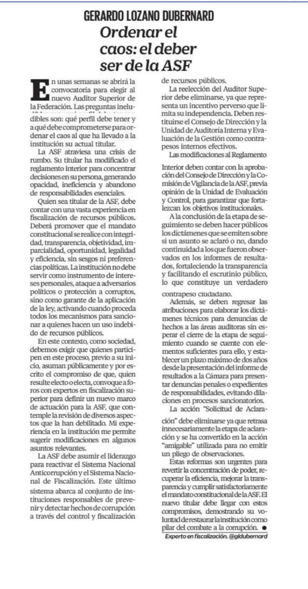 gldubernard's tweet image. #ULTIMAHORA 
#NoReelecciónASF #ASF 

El próximo marzo la Camara de Diputados @Mx_Diputados elegirá al próximo titular de la @ASF_Mexico Como sociedad, debemos exigir que quienes participen en este proceso, previo a su inicio, asuman públicamente y por escrito el compromiso de
