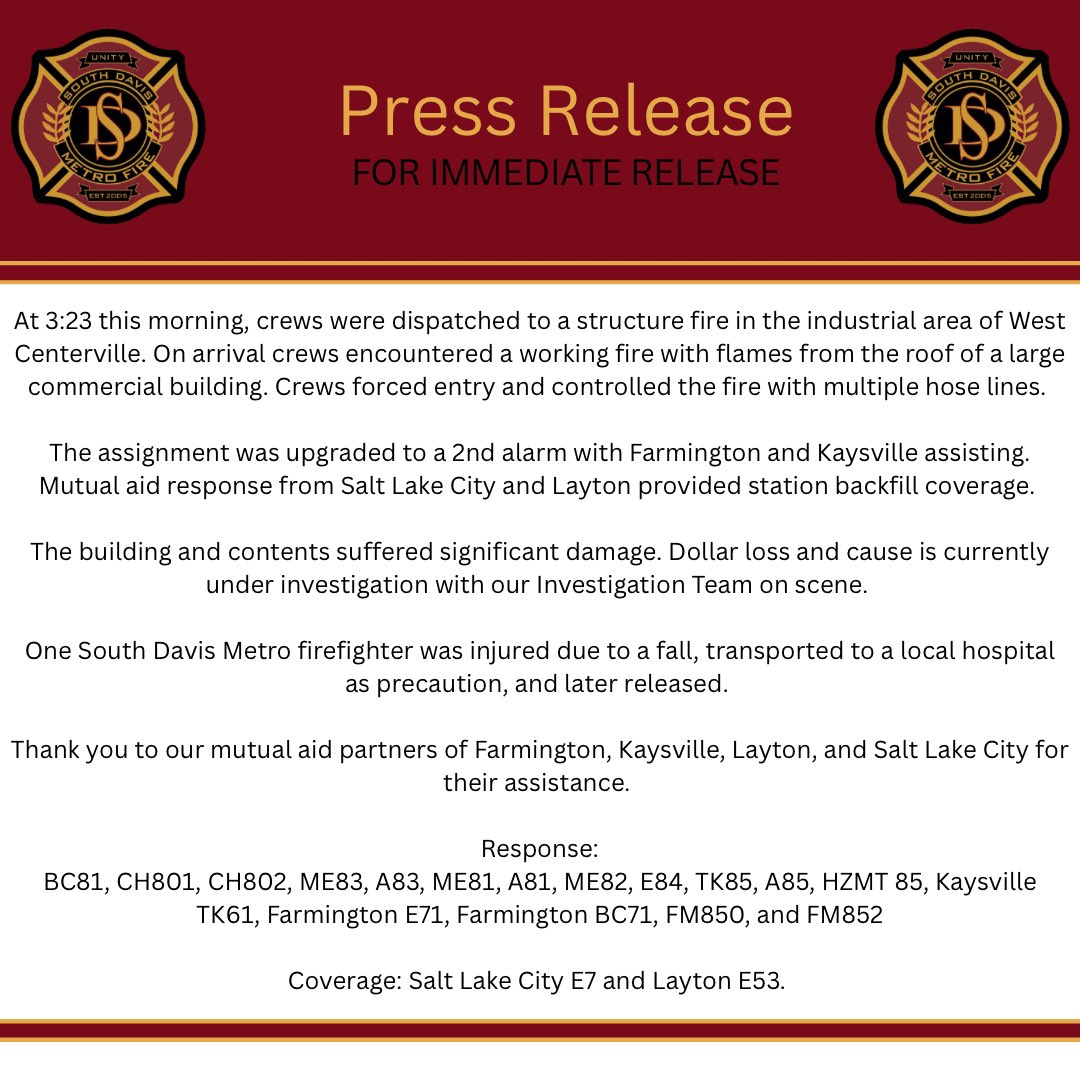 SOUTHDAVISMETROFIRE tweet media