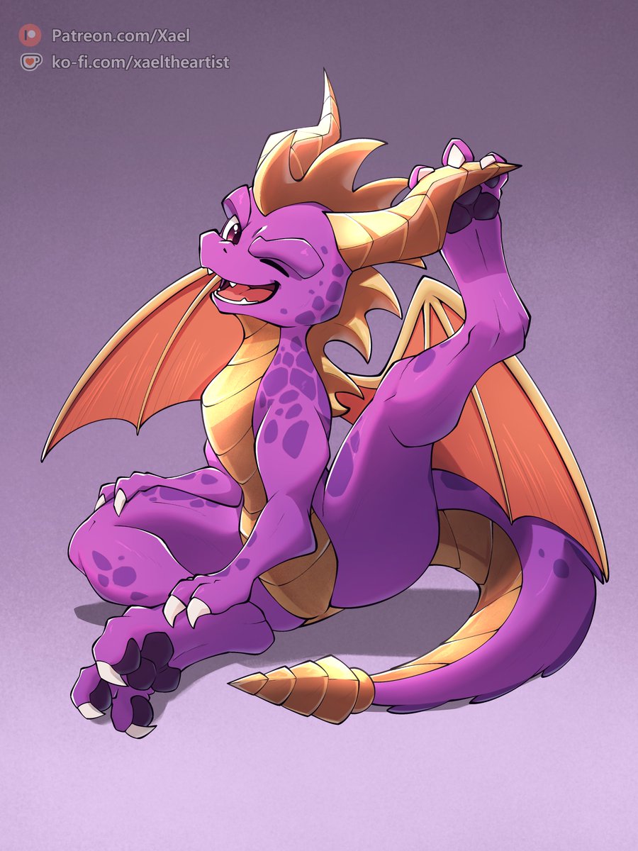 XaelTheArtist's tweet image. First ever time I draw him, I did play some Spyro while growing up and I always thought he was adorable!

Had fun with the pose too!~

Why the pawpads? I just felt like adding them, silly me.