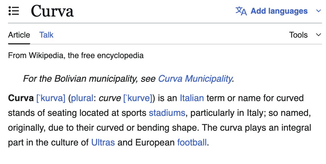 Curva Pappardelle атрымаецца калі яе прадаваць на крывым павароце ці на стадыёне