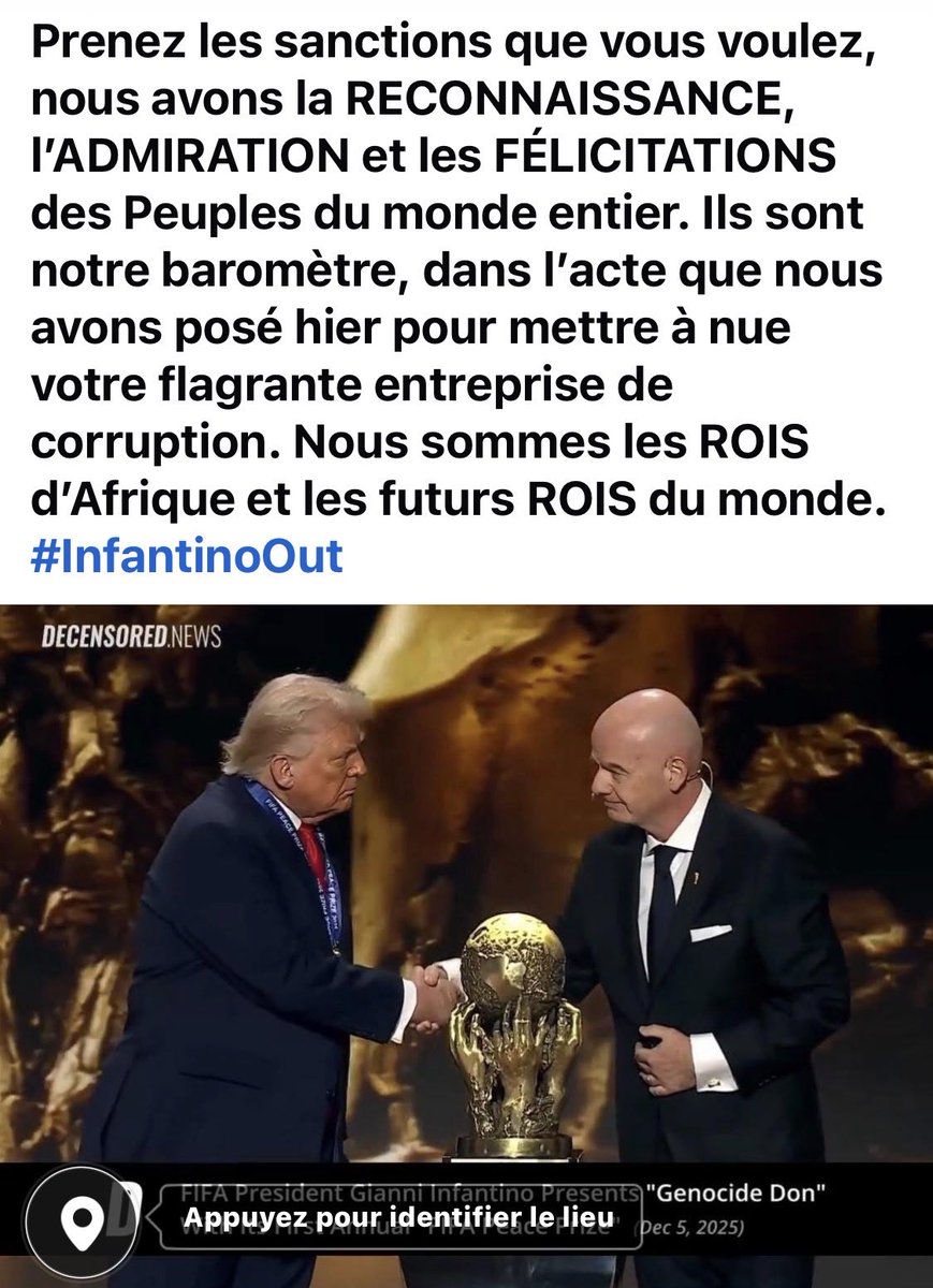 autruicomoi's tweet image. Quand on se rend complice d’un génocide filmé à temps réel, on doit éviter certaines indignations #InfantinoOut