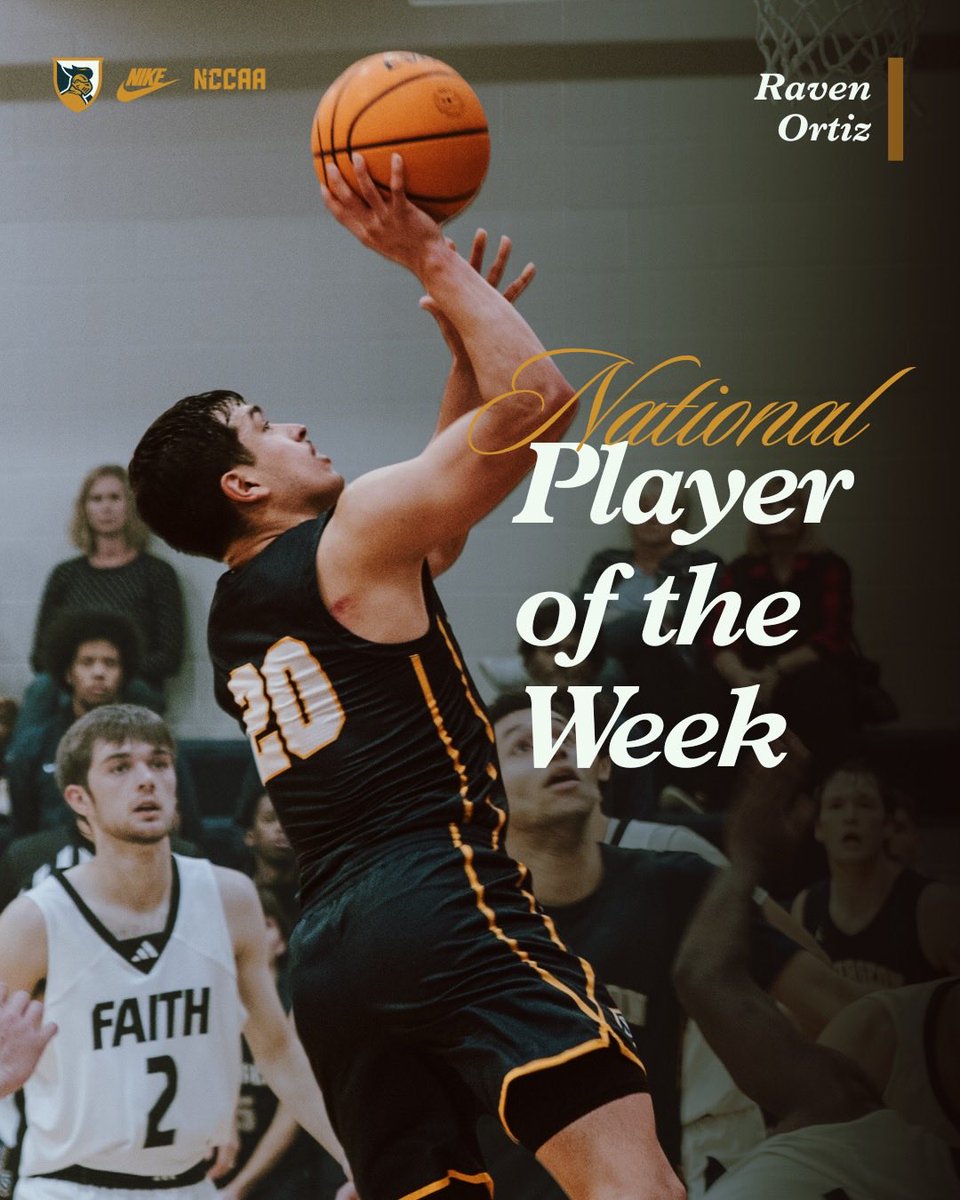 Congratulations to our #20 Raven Ortiz for winning National Student Athlete of the Week! He averaged 25 PPG and 11 APG in a pair of huge regional wins 💪🔥

📰➡️Read more here: thenccaa.org/awards.aspx?ao…

#Faithful #InTheGap #SoliDeoGloria