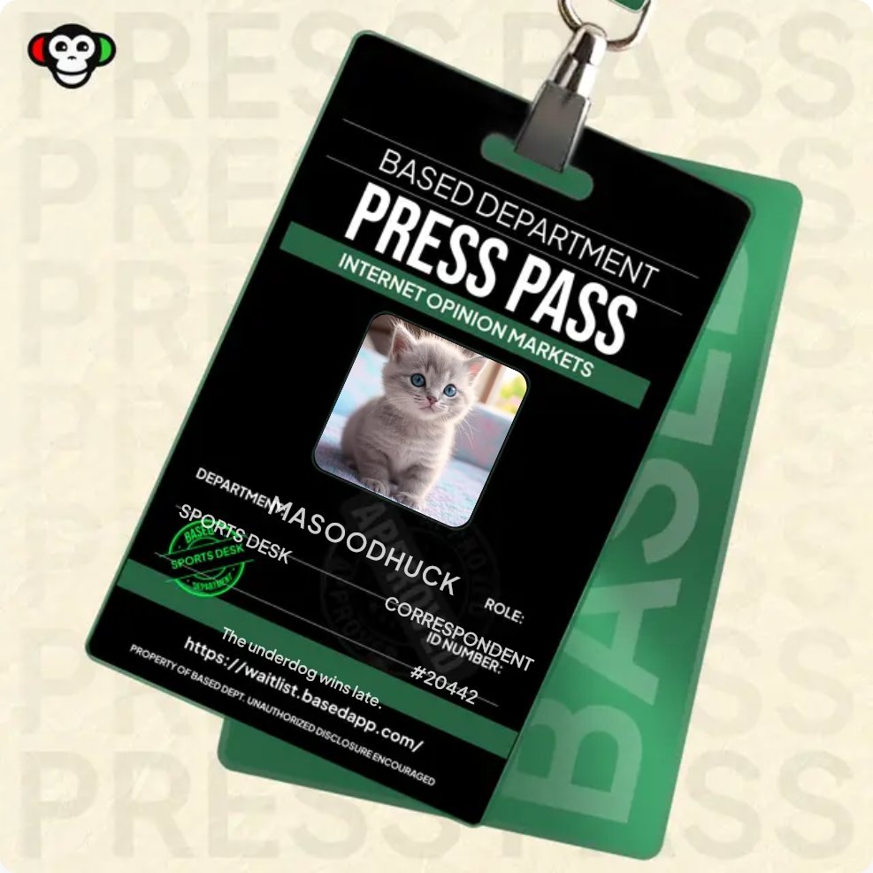 claimed my @basedappcom Press Pass
early seat secured → waitlist.basedapp.com/?ref=_ApFyyp9Q3