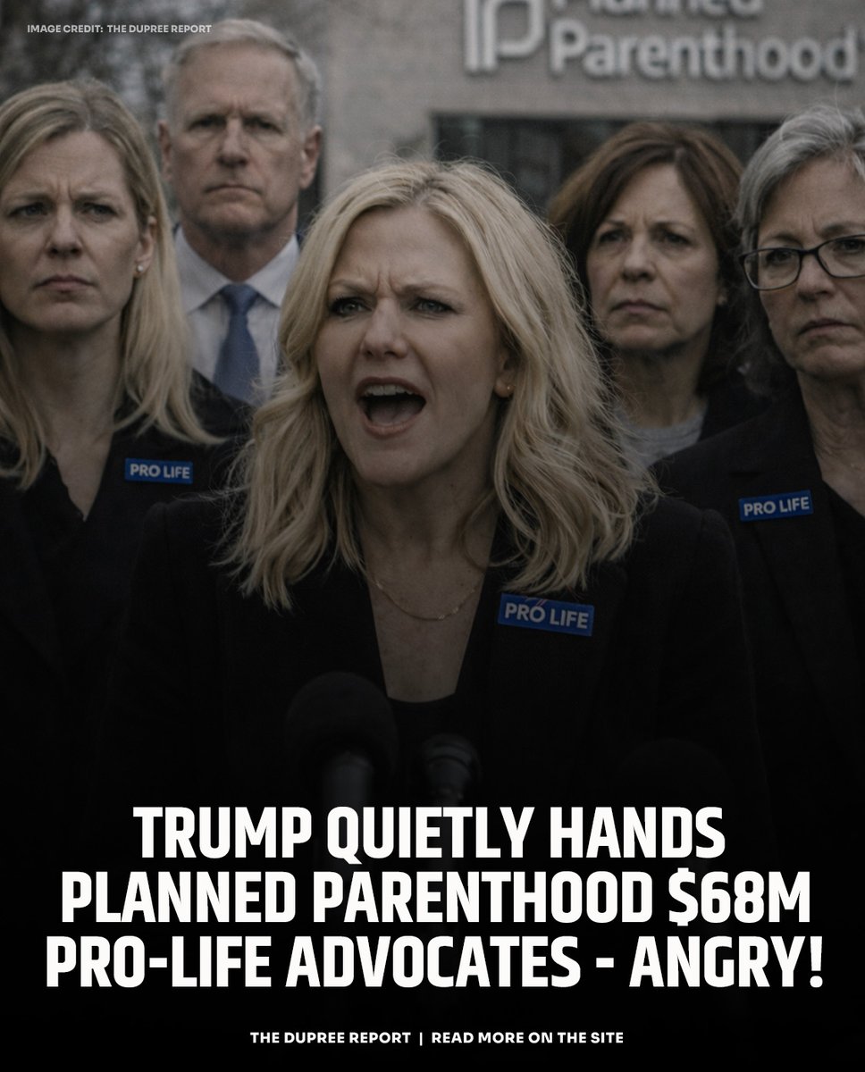 RealWayneDupree's tweet photo. Pro-life fury as Trump restores Planned Parenthood Title X cash, $68 million!!! #TitleX #PlannedParenthood #ProLife
Details: https://t.co/qixgFyqzll https://t.co/c49j1hfqiI