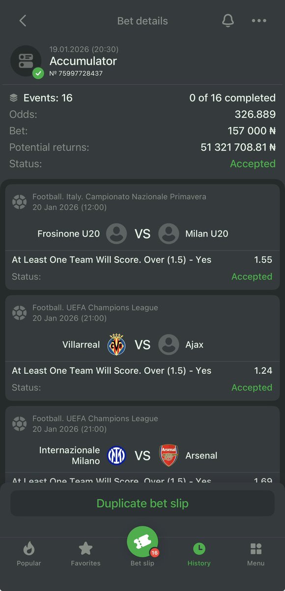slay_jimmy's tweet photo. 50 million 💵

320 odds ⚽️ 🎯 

22BET code 👉🏾 J4BEG

Not on 22BET? Register here: https://t.co/RrnGlIljmE

Use promocode SLAYJIMMY for N200,000 bonus 🔒 https://t.co/yk0KxnRMKJ