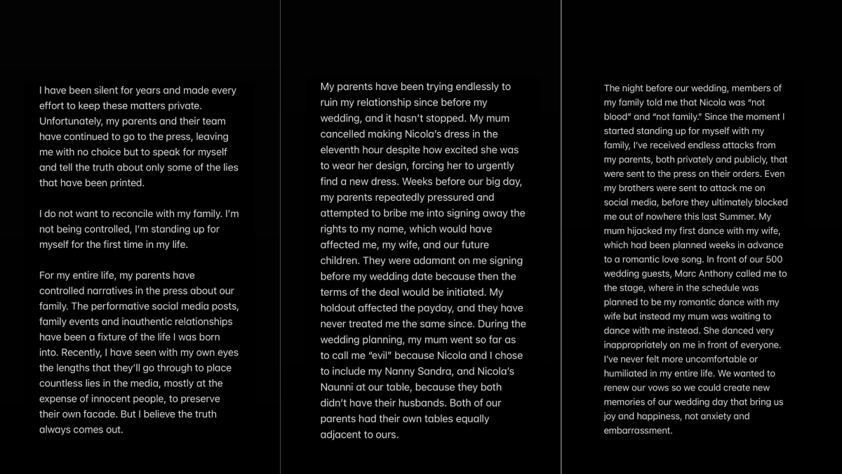 eeemiliano's tweet image. Fuertísimo descargo de Brooklyn Beckham: denuncia años de manipulación de sus padres para priorizar la "marca Beckham" por sobre su bienestar. 
Acusa a Victoria Beckham de sabotear su boda, maltratar a su esposa Nicola y filtrar mentiras a la prensa.