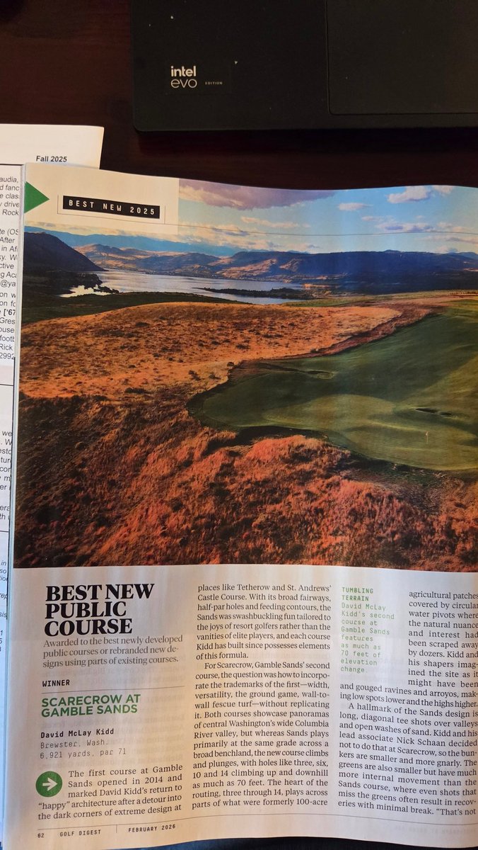 GCSAA_NW's tweet photo. Congratulations, @DavidMcLayKidd, @GambleSands, Superintendent, Josh Truan and his staff! 
The Scarecrow at Gamble Sands selected @GolfDigest Best New Public Course of 2025! https://t.co/yyFxgRtEvZ