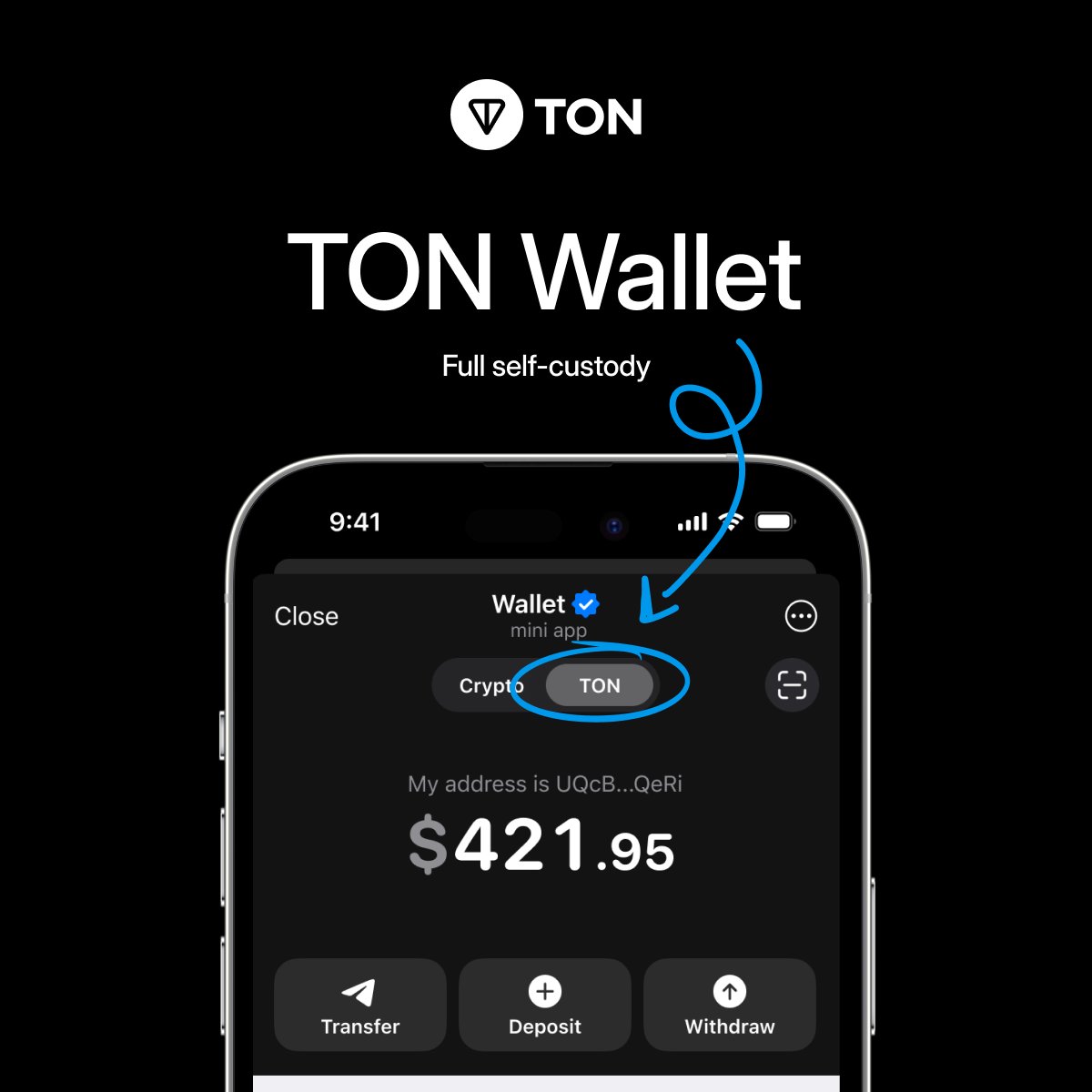🚀 Innovation, built into chat. TON Wallet turns Telegram into a self-custodial  crypto wallet: no apps, no extensions, no friction. How it works 👇 1️⃣  Open @tonwallet_tg in Telegram 2️⃣ Send or