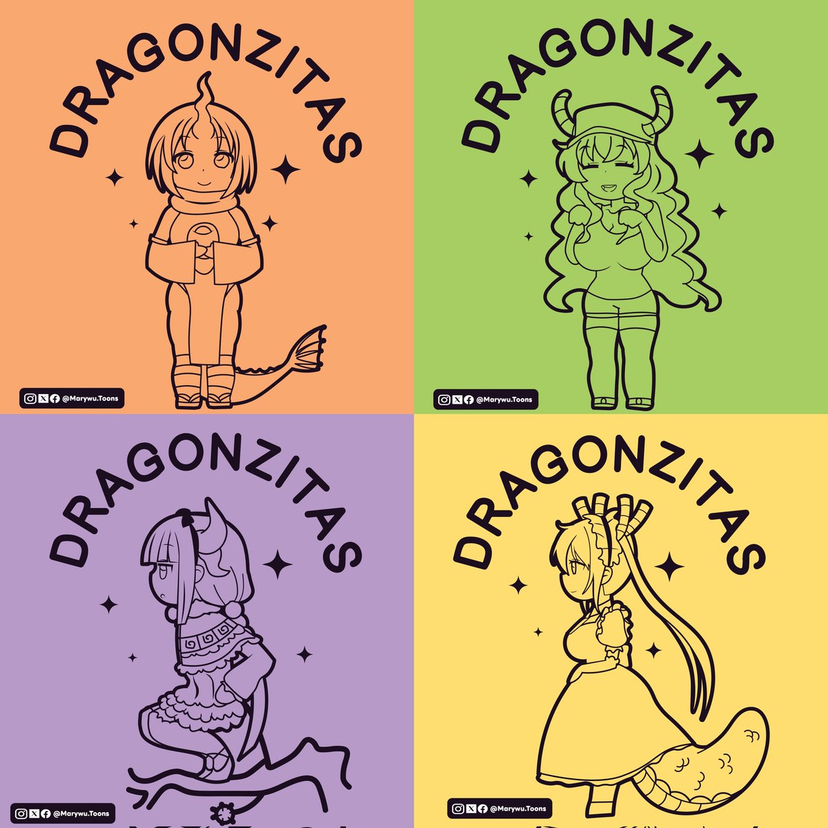 marywutoons's tweet photo. También había hecho estos dibujos de las dragonzitas el año pasado ❤️

#anime #Kobayashi https://t.co/RJOxKcPTAz
