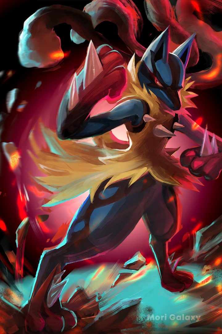 Lucario art! Haven’t painted in a while so everything is pretty chaotic. 

#lucario #megalucario #pokemon #pokemonfanart
