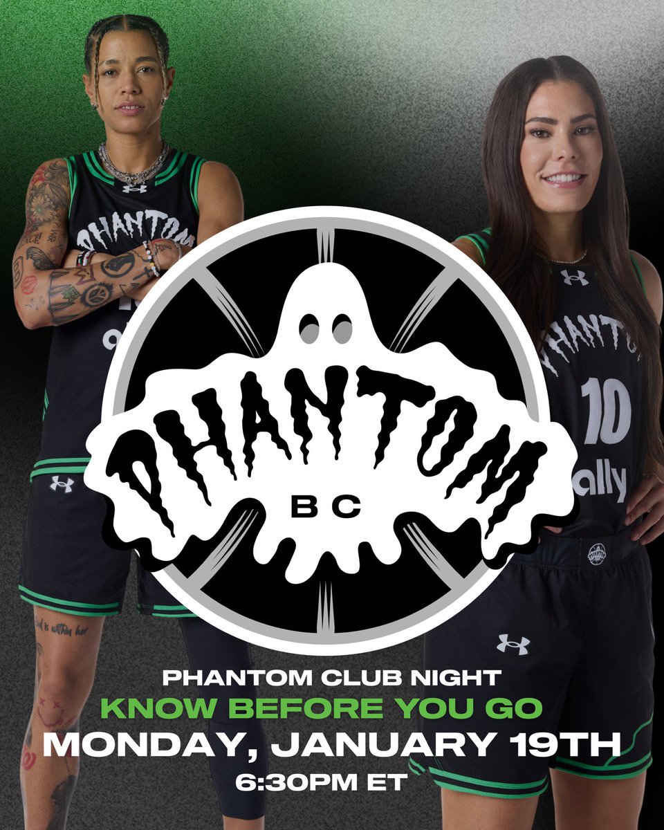 Unrivaledwbb's tweet image. GHOST GAAAAAAAAANGG 🎤 wya?! We heard it’s Phantom Club night, AB is on TNT, and our ghost gang will be signing autographs at 6:30pm ET 👀 are we locked in?!