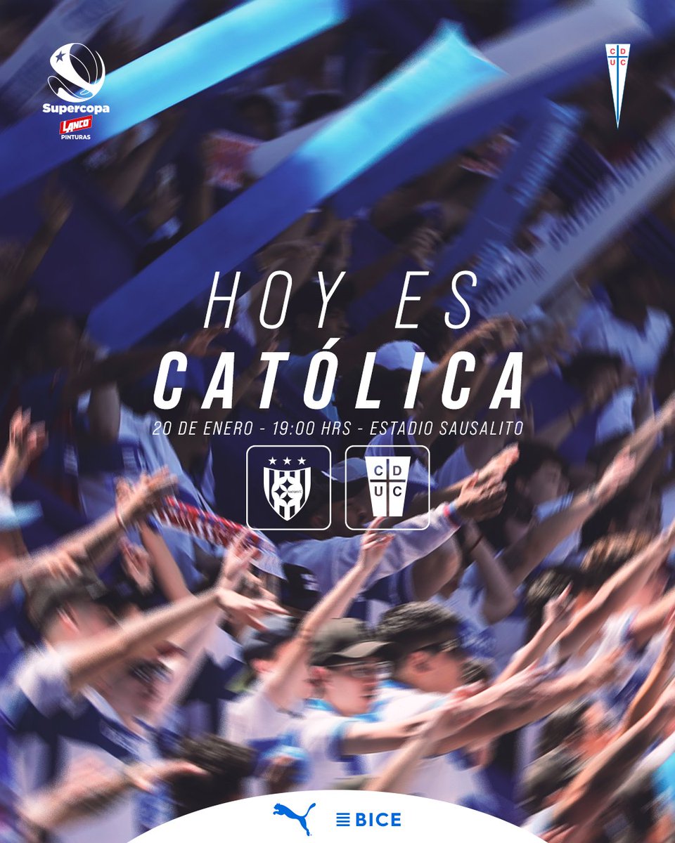 Cruzados's tweet image. ¡𝐏𝐎𝐑 𝐅𝐈𝐍! ¡𝐇𝐎𝐘 𝐄𝐒 𝐂𝐀𝐓Ó𝐋𝐈𝐂𝐀! ⚪🔵

La espera se acabó. Arranca la Supercopa 2026 y en Viña del Mar nos jugamos el primer desafío del año ante Huachipato. 

¡Vamos #LosCruzados, por la final! 🎯

⏰ 19:00 h
🏟️ Sausalito
📡 @TNTSportsCL 

¡𝐕𝐀𝐌𝐎𝐒 𝐔𝐂! ⚪🔵