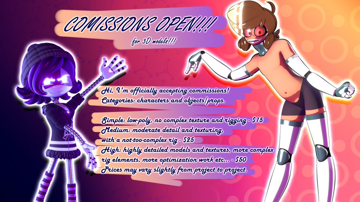 Hi! If you want to request a commission, send a message via DM.