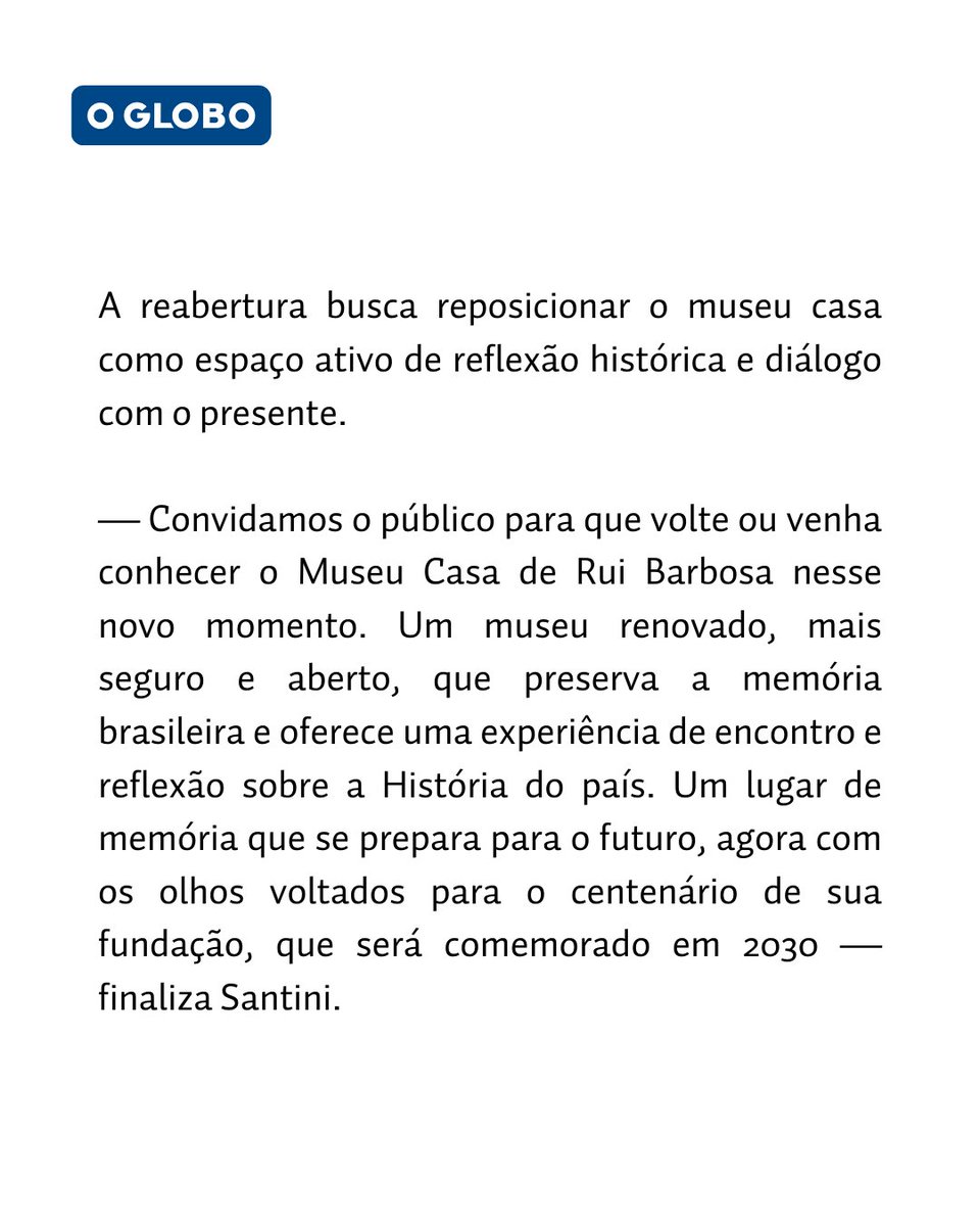 O Museu Casa de Rui Barbosa reabre de cara nova! 

Após um conjunto de reformas, o Museu <a href="/casaruibarbosa/">Casa Rui Barbosa</a> reabre ao público com melhorias estruturais, na expografia, na recepção e na experiência de visitação. A modernização integra um processo contínuo de cuidado, preservação e