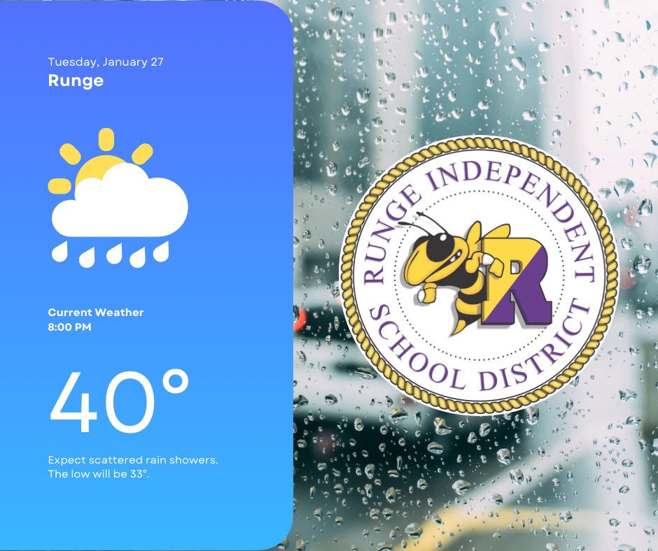 RungeISD's tweet image. Texas will likely see a major winter storm this weekend with Arctic air arriving Saturday. As colder weather approaches, remember hoodies &amp;amp; blankets are not allowed. Please send students in proper winter clothing.  Need a coat? Contact your campus principal.  #GrowingGreatness