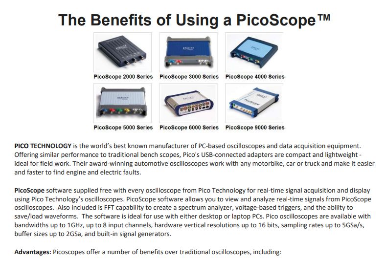 PICO TECHNOLOGY is the world’s best known manufacturer of PC-based  oscilloscopes and data acquisition equipment. Offering similar  performance to traditional bench scopes, Pico's USB-connected adapters  are compact and lightweight.saelig.com/news/articles/…