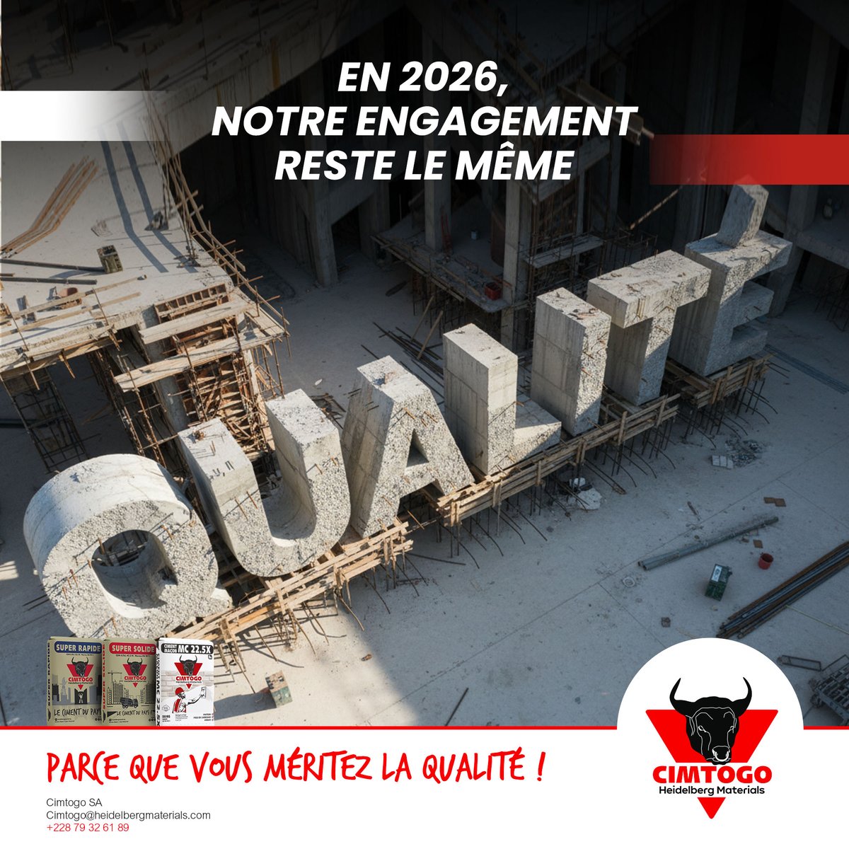 Un standard, une promesse, une signature.

#CIMTOGO #Togo #Lomé #macon #construction #Batiment #Qualité #Certification #Excellence #standardsinternationaux