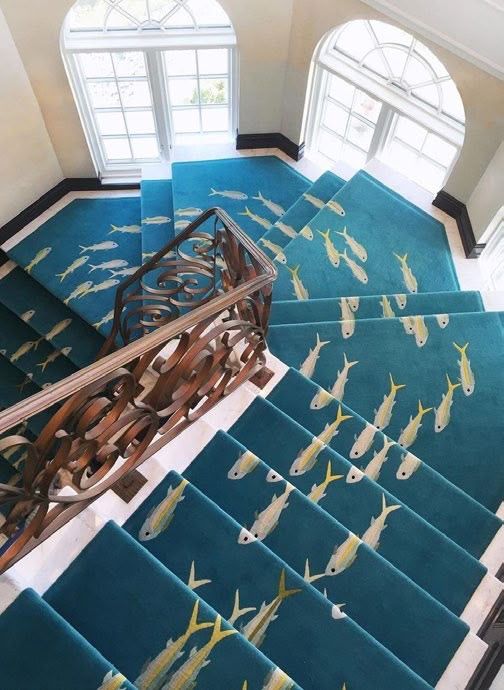 BiancoDavinci's tweet image. River of Fish stair runner