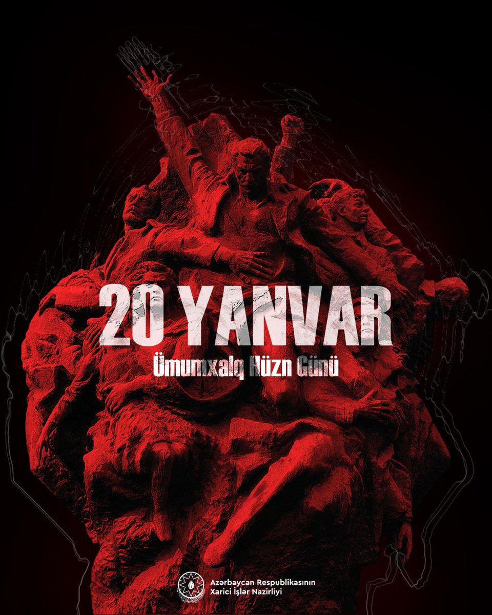 AzerbaijanMFA's tweet image. Azərbaycan Respublikasının Xarici İşlər Nazirliyinin
20 Yanvar – Ümumxalq Hüzn Günü ilə bağlı Bəyənatı

AZ/ENG/RU

⬇️⬇️⬇️

mfa.gov.az/az/news/no01126

Statement by the Ministry of Foreign Affairs of the Republic of Azerbaijan on 20 January – National Mourning Day (EN/RU)

AZ/ENG/RU…