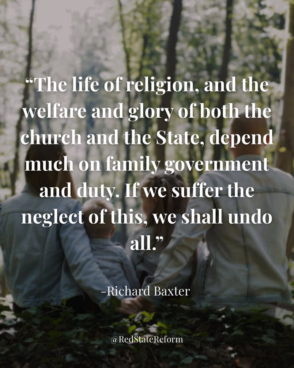 RedStateReform's tweet image. If you would help turn our country back to Christ, start with your family.