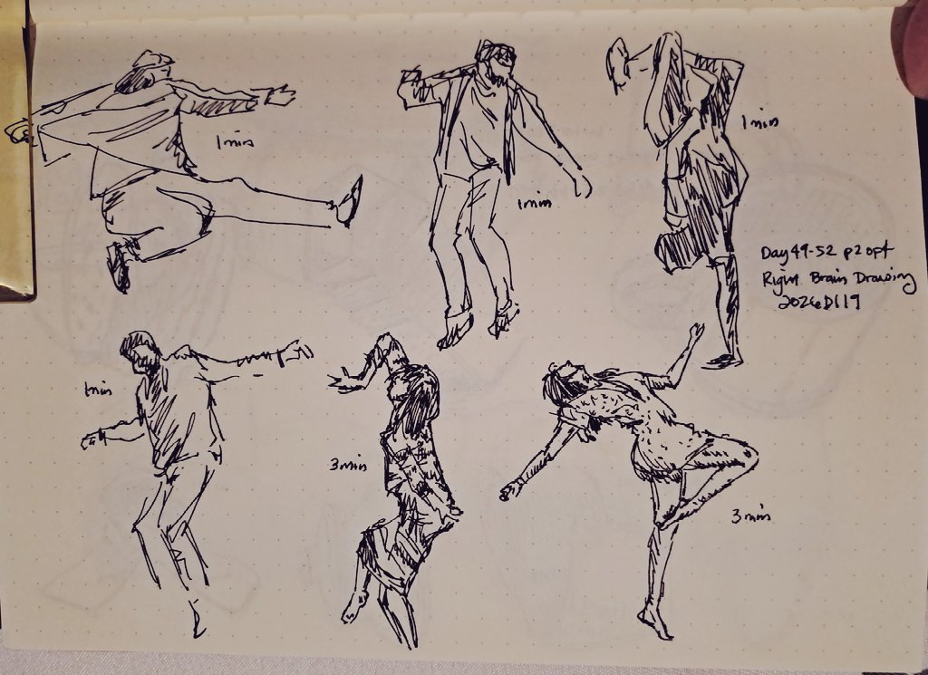 These dynamic poses are so fun 😆 Made me really rush and not think too much. A bit messy but I actually like how the lines seem to imply movement 🤔 Thanks for the challenge!

#毎日右脳ドローイング