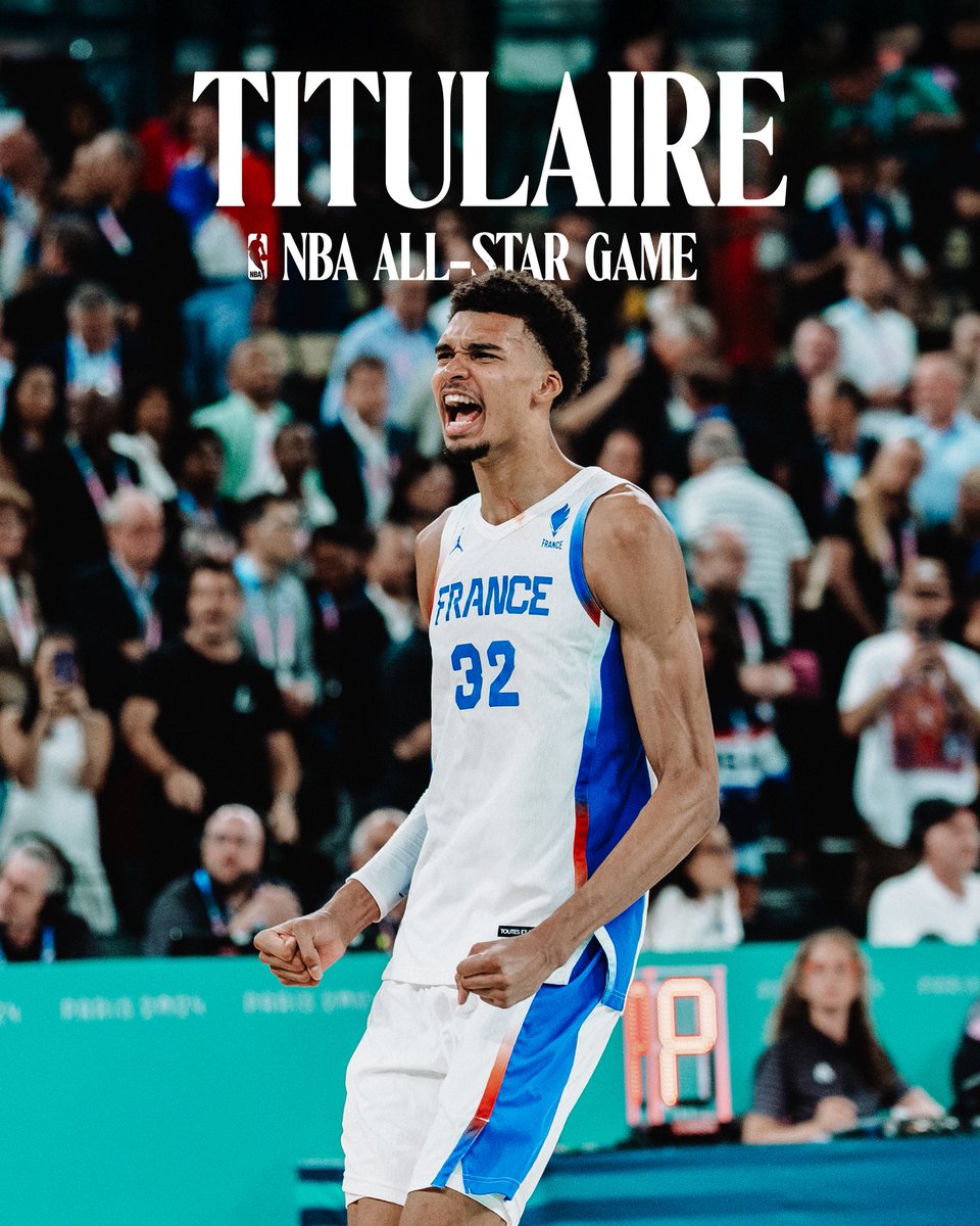 FRABasketball's tweet image. WEMBY 🌟

Victor Wembanyama élu titulaire au All-Star Game @NBA, une première historique pour un Français 🇫🇷

#TeamFranceBasket | #PassionnémentBleu