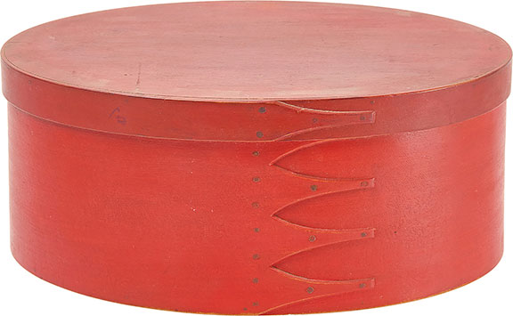 AntiqueDigest's tweet image. A standout 19th-century oval Shaker box with four fingers and in bittersweet red paint sold for $8820 (est. $2000/4000) at New England Auctions. It measures 5½" x 13½" x 9½" maineantiquedigest.com/stories/americ… #antiques #antique #Shaker #Americana #box #bittersweet #red #paint