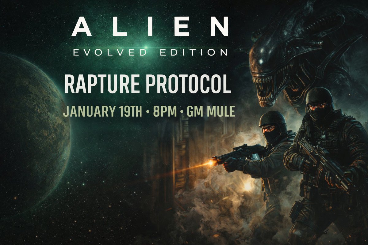 tales_infinite's tweet photo. 🚨 TONIGHT – 8PM UK 🚨
🛸 ALIEN: Evolved Edition
🎲 Rapture Protocol – Part 2
🎮 GM: Mule
Sci-fi horror, rising tension, and consequences incoming.
📺 Live on Twitch 👉 https://t.co/vph8BKsbSx
@FreeLeaguePub
#AlienRPG #AlienEvolved #TTRPG #ActualPlay #SciFiHorror #RPGStream https://t.co/itzpHYu2tw