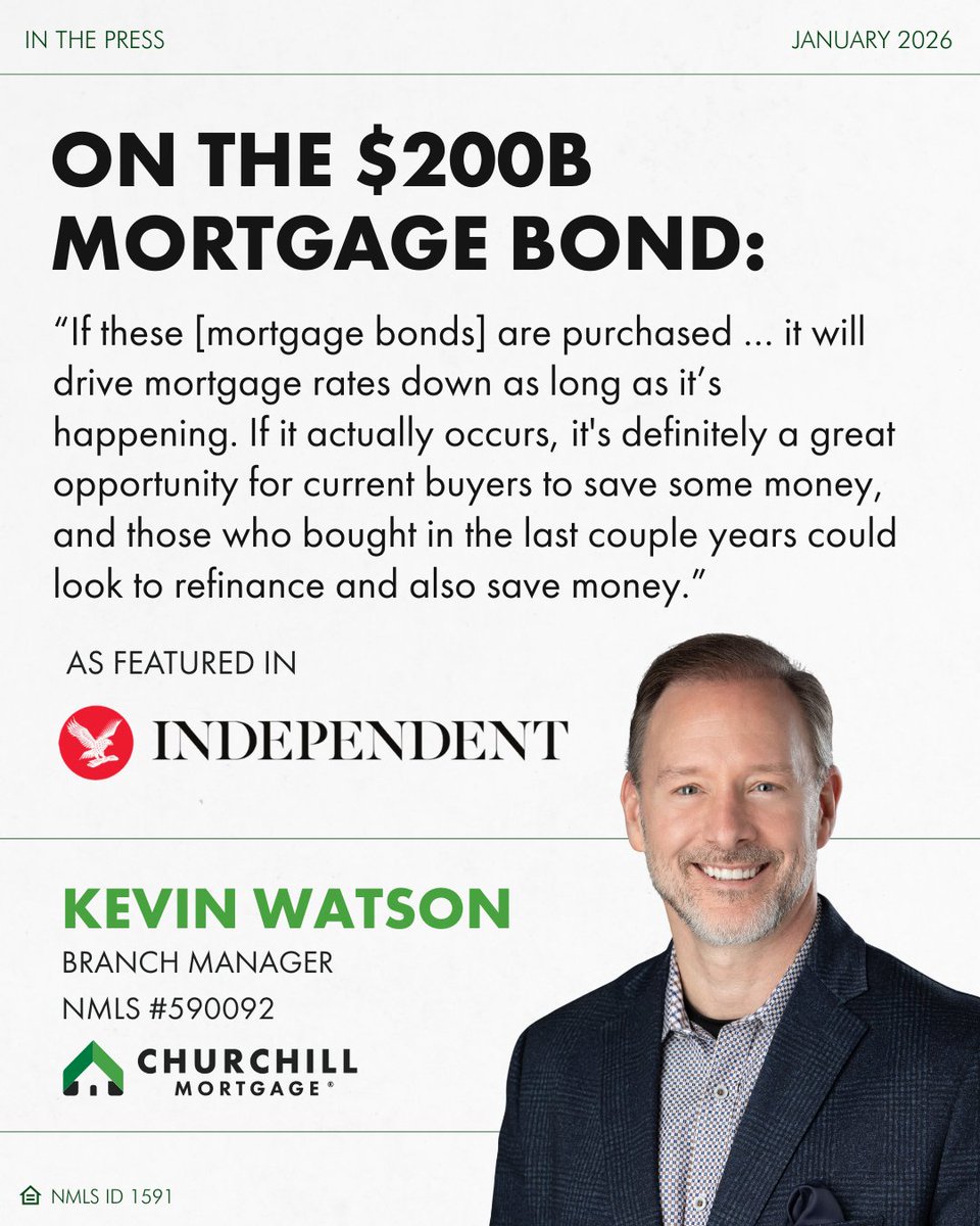 Churchill's own Kevin Watson, District Manager for Middle Tennessee, talked to the Independent about the possible $200B mortgage bonds and what that would mean for home buyers. Read more here: hubs.la/Q03_jm3W0