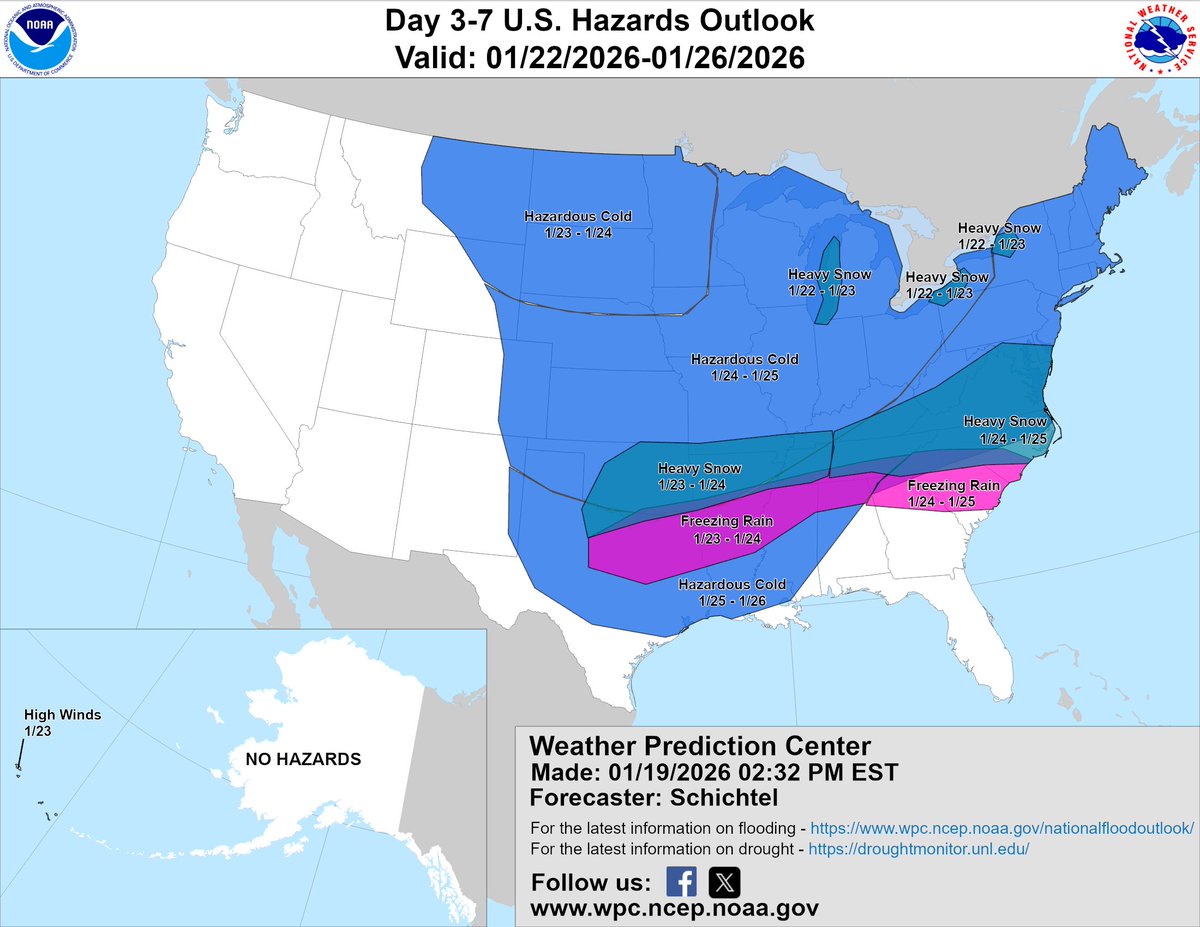 VortixWx's tweet image. #USAwx #winterwx 
A major winter storm is expected to shape up from the S Plains to the Mid-Atlantic coming this weekend. Areas of heavy snow &amp;amp; freezing rain are looking likely for those areas + bitter cold. There's a widespread area of moderate impacts on the WSSI but major
