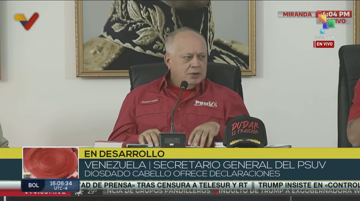 #ENVIVO | Secretario general del #PSUV 🇻🇪, Diosdado Cabello, indica que las noticias falsas son un arma recurrente para intentar desestabilizar al país, pero el pueblo venezolano está consciente de la realidad y vive en paz  

→ telesurtv.net