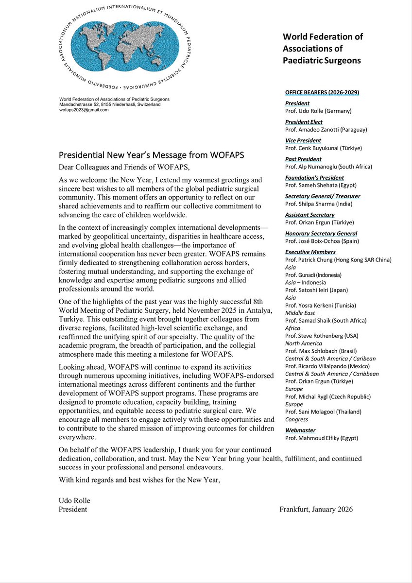 World Federation of Assctns of Pediatric Surgeons tweet media
